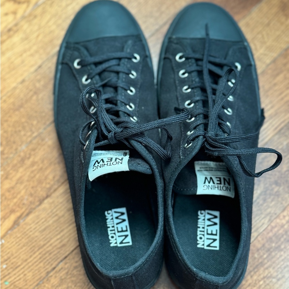 Black Nothing New Canvas Sneakers Classic Low Top Size 10.5 Mens